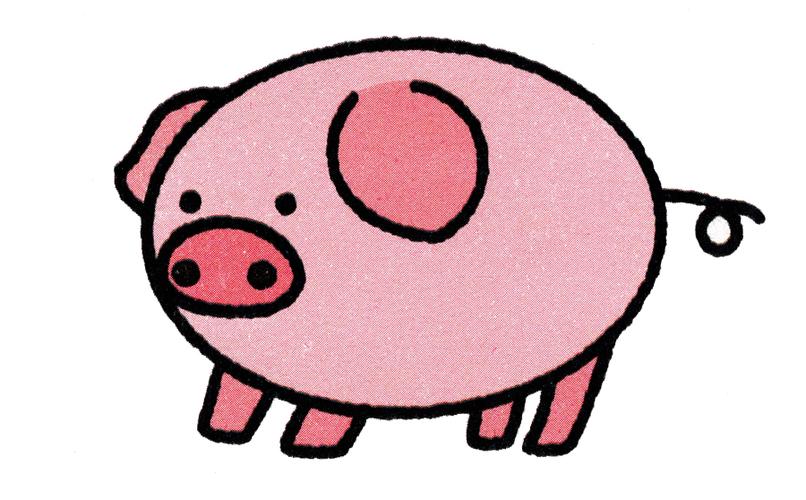 猪的简笔画彩色猪的简笔画彩色可爱