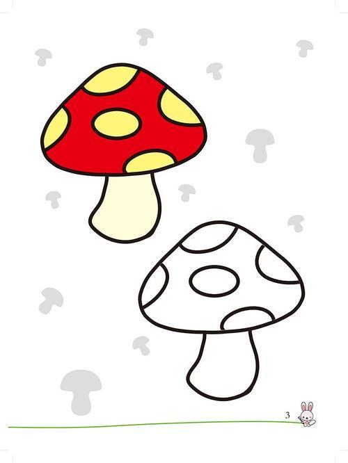 儿童简笔画彩色涂色简笔画漂亮的蘑菇简笔画手帐简笔画素材大全把月牙
