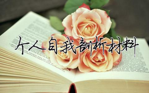 个人自我剖析材料模板大全(精品 15篇)